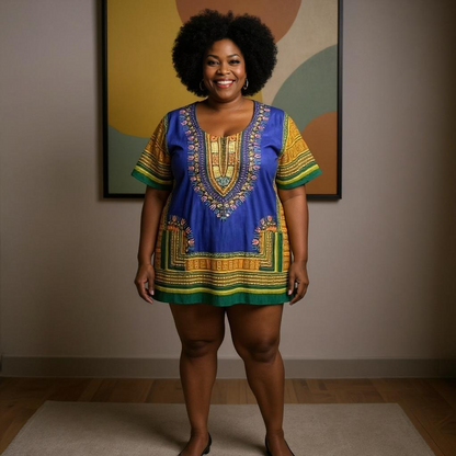 Traditional Print Unisex Dashiki Shirts (Plus Size)