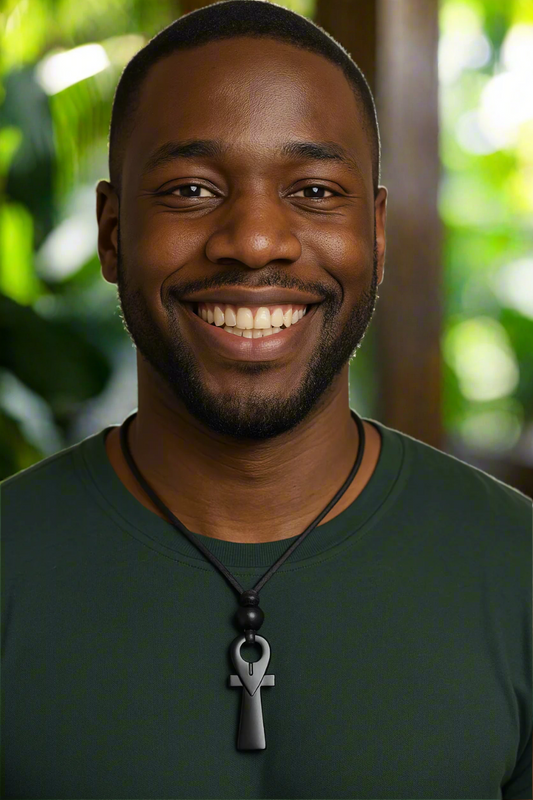 African Ankh Symbol Unisex Bone Necklace