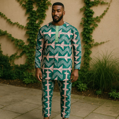 Men Dashiki Pants Set (3XL)