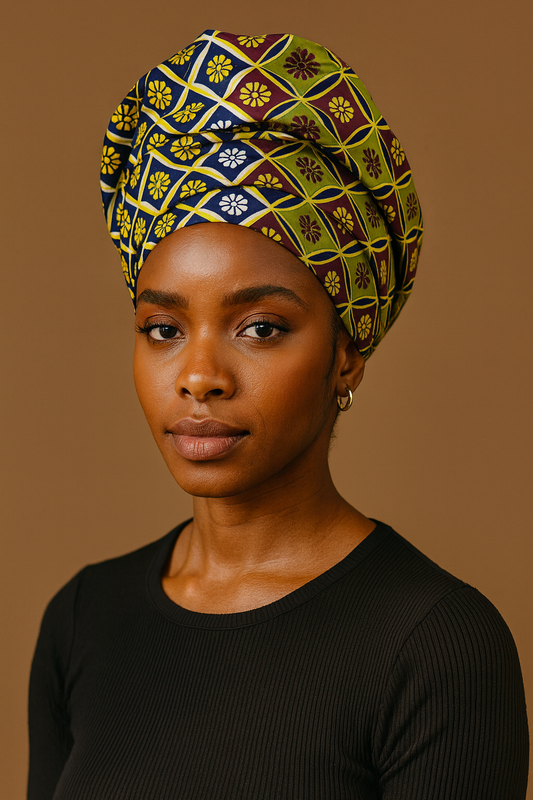 African Multi-Color Print Headwrap