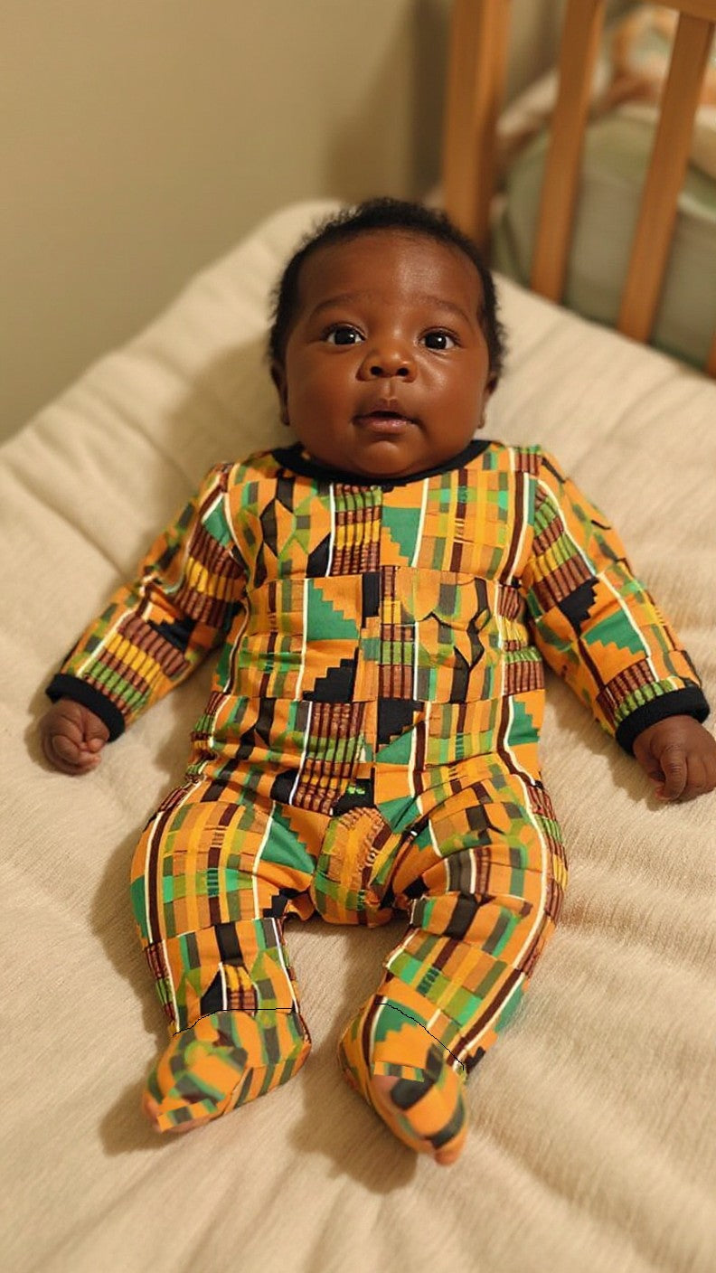 Kente Print Baby Footed Sleeper