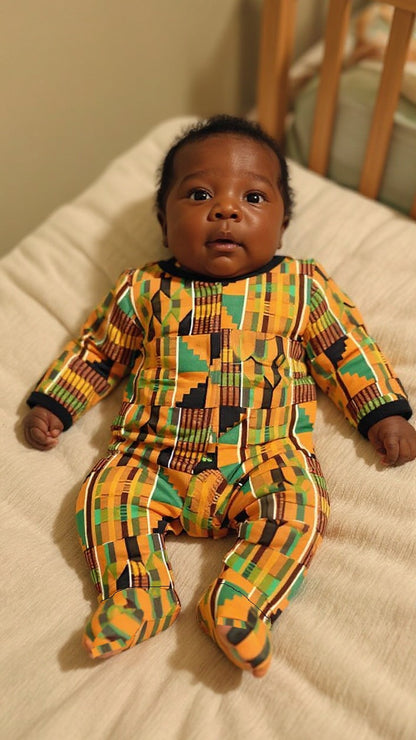 Kente Print Baby Footed Sleeper