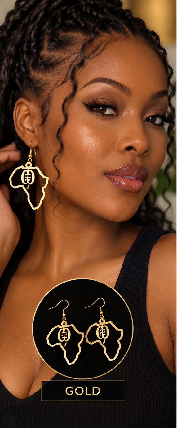Adinkra Symbol Dangle Earrings