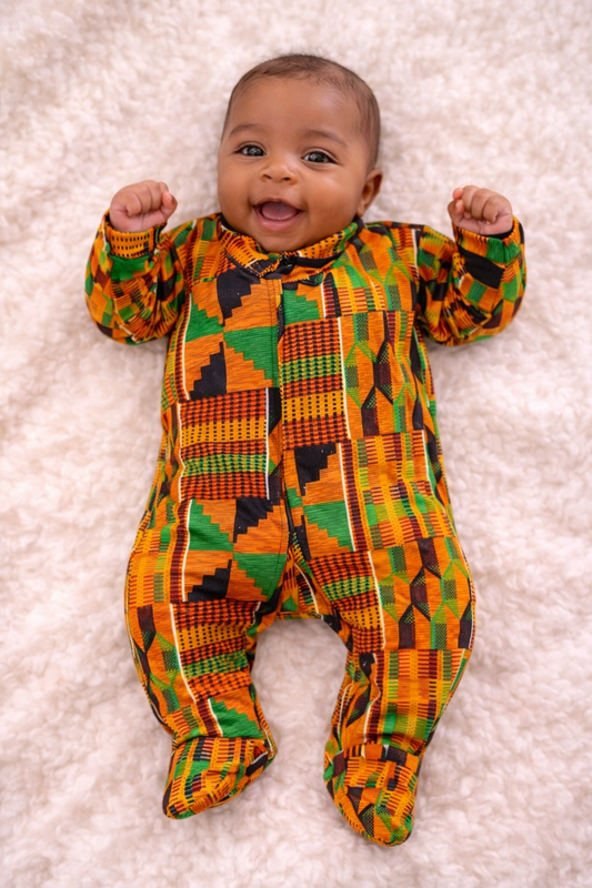 Kente Print Baby Footed Sleeper