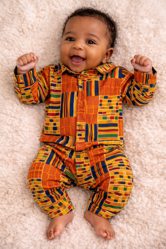 African Kente1 Print Baby 2-Piece Outfit