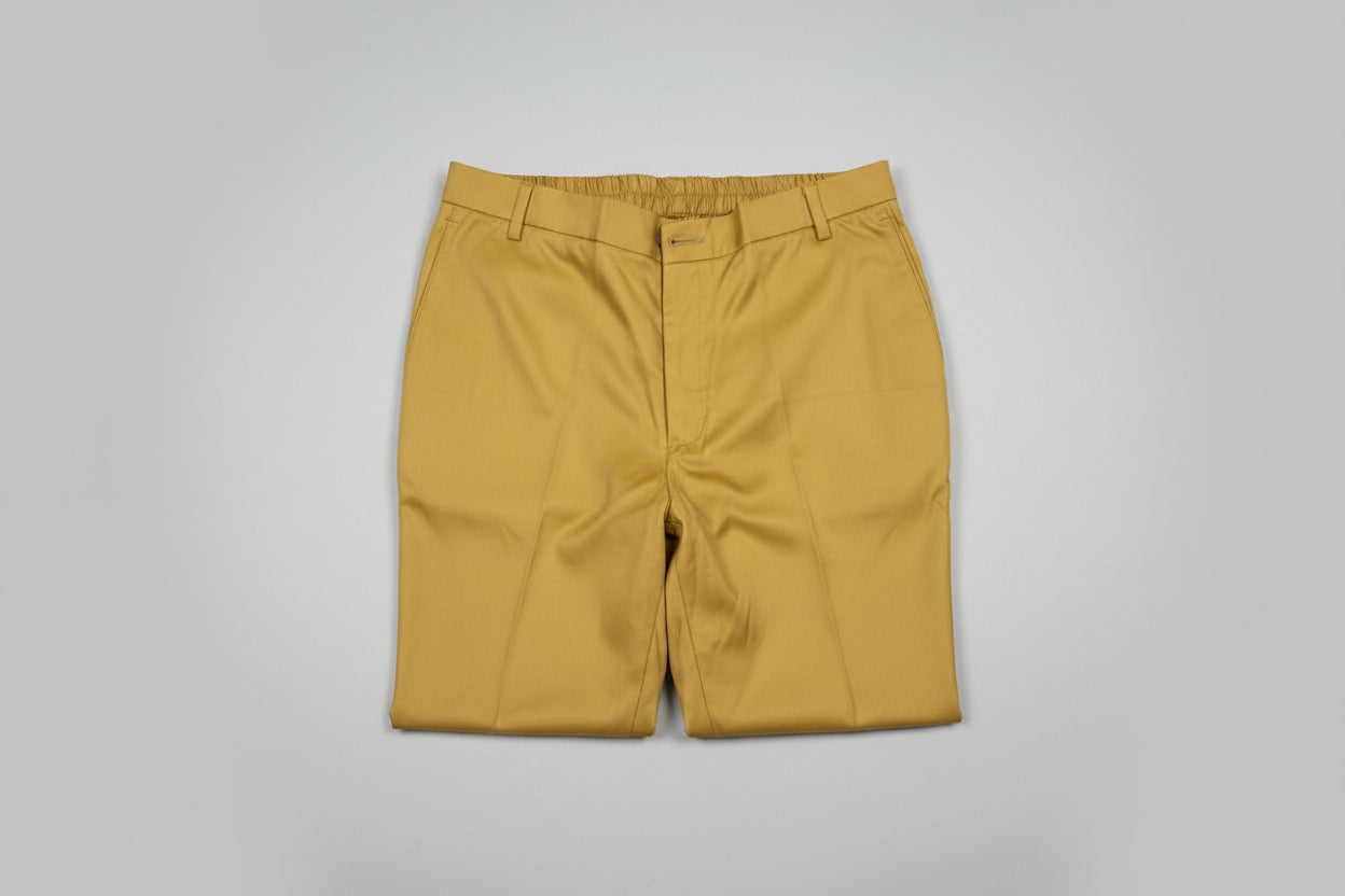 Men's Gold Classic Tailor-Made Stretch-Waist Dress Pants