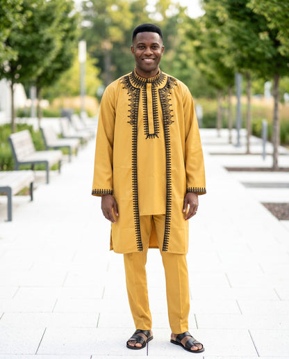 Men’s Gold Embroidered Agbada Set