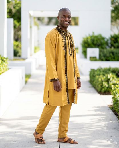 Men’s Gold Embroidered Agbada Set