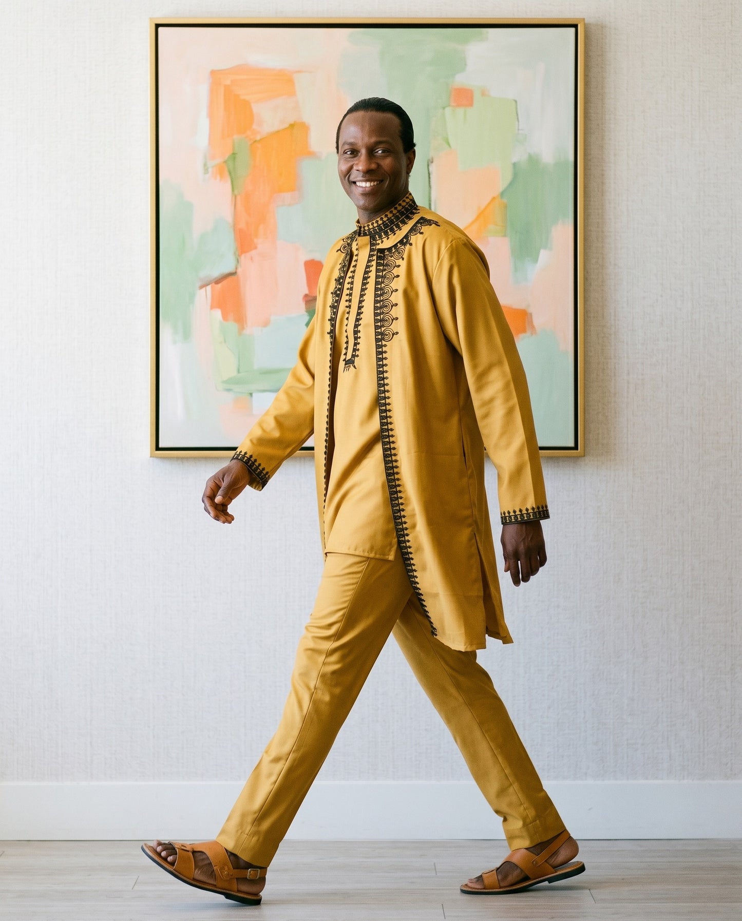 Men’s Gold Embroidered Agbada Set