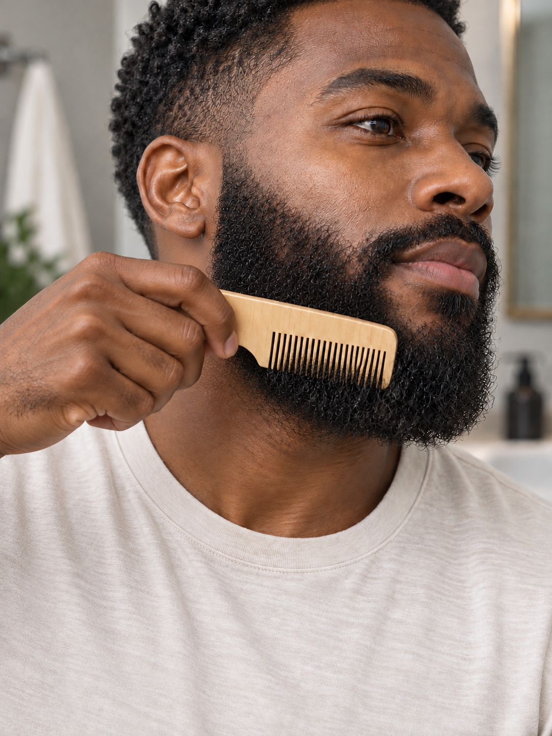 Boxwood Mustache & Beard Comb