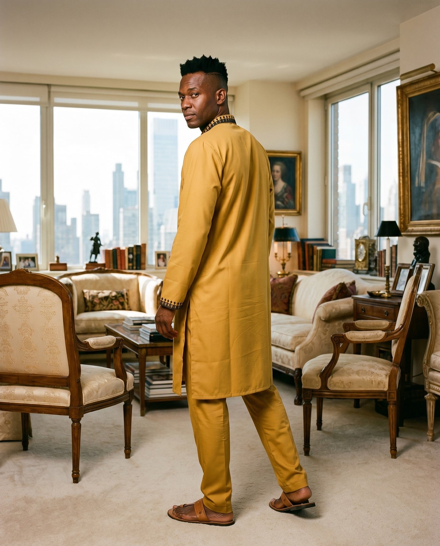 Men’s Gold Embroidered Agbada Set