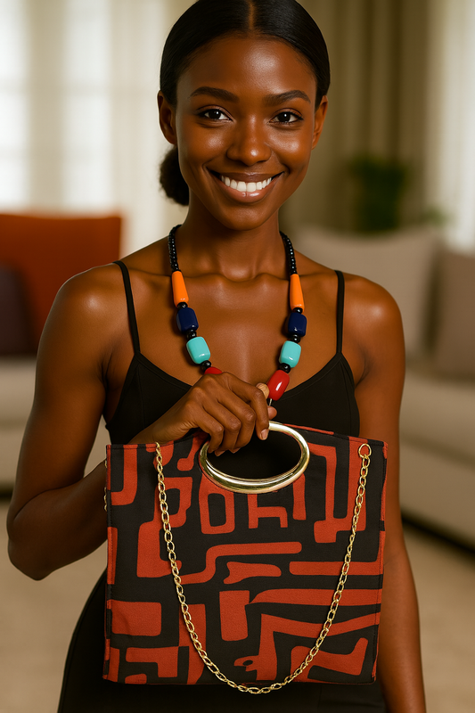 Bold Abstract Pattern Tote Purse Bag