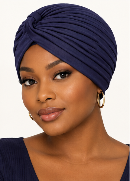 Pleated Twist Turban Cap