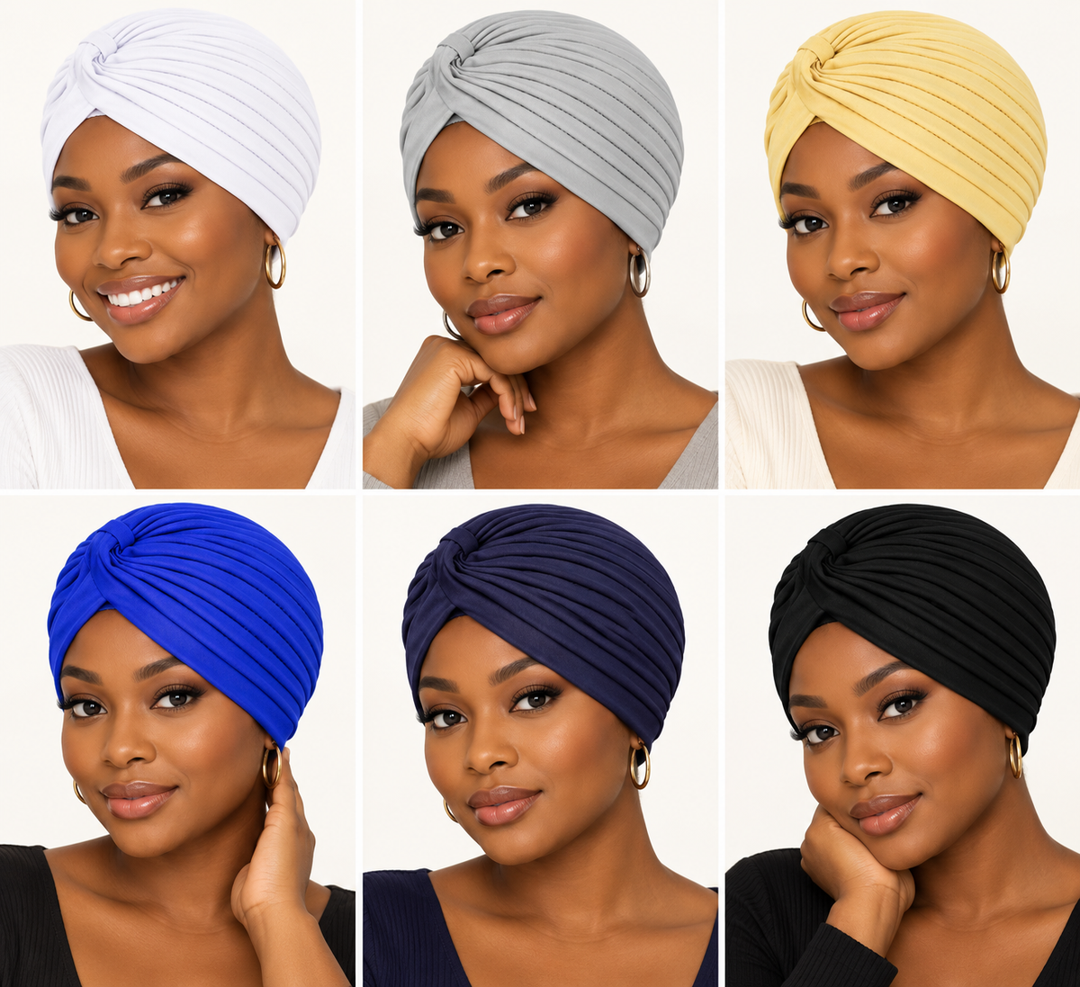 Pleated Twist Turban Cap