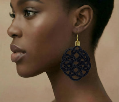 Midnight Knot Statement Earrings