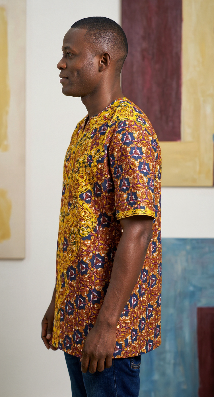 Golden Royal Medallion Men’s Dashiki Shirt