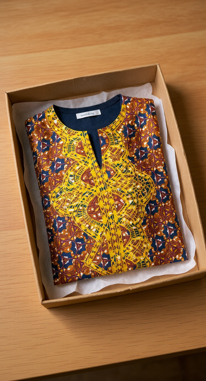 Golden Royal Medallion Men’s Dashiki Shirt