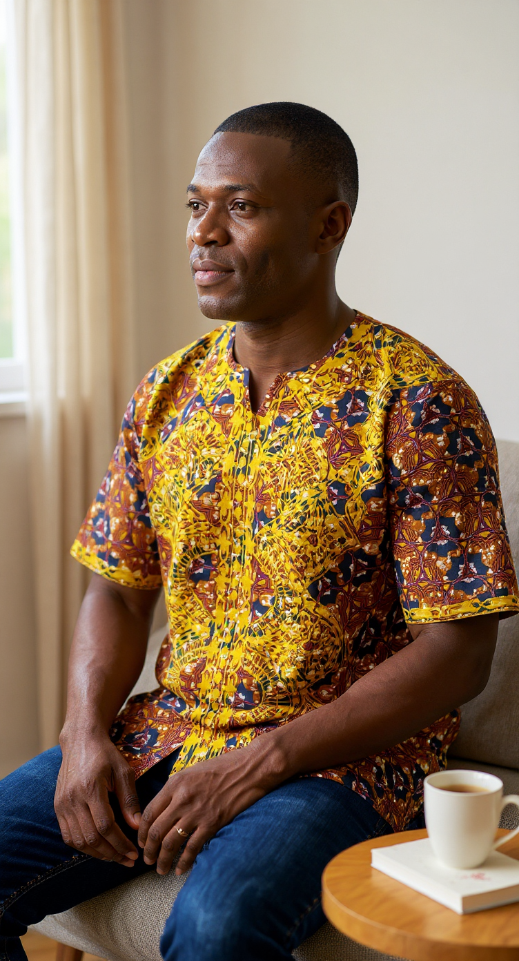Golden Royal Medallion Men’s Dashiki Shirt