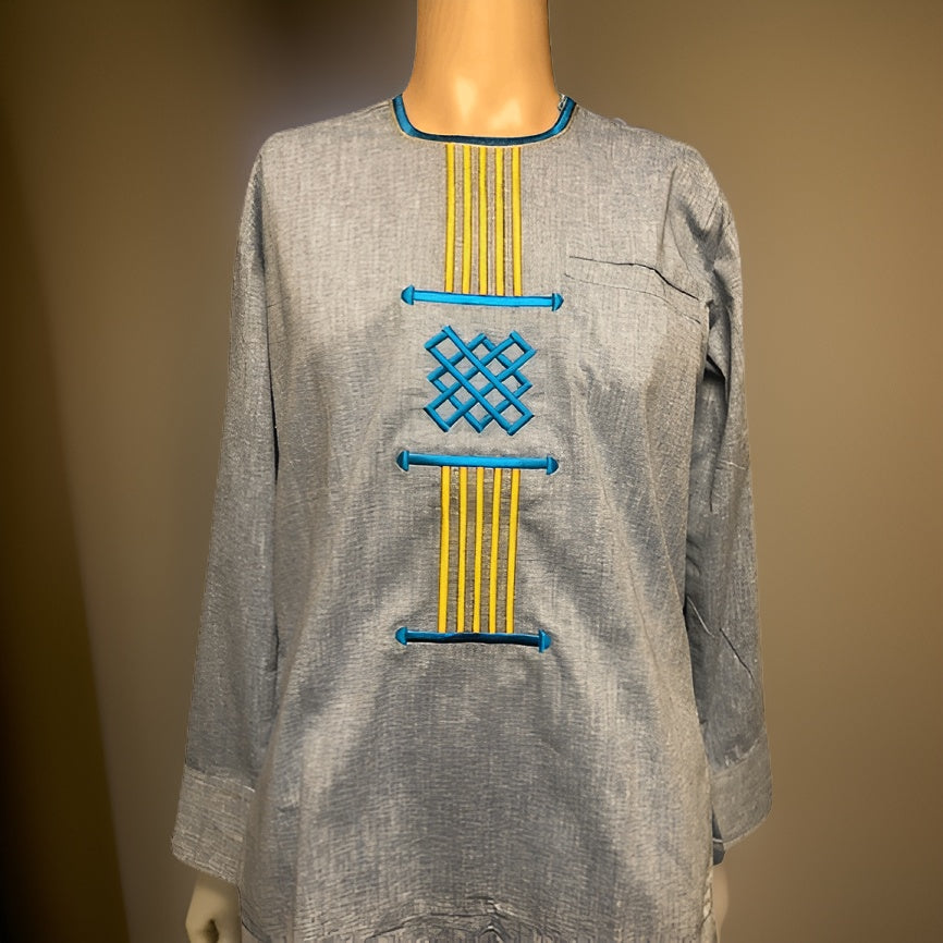 African Highest Quality 2pc Dashiki Pants Set (Gray) Small - Premium African Apparel from MAGOS - Just $60! Shop this and more African Apparel now 
