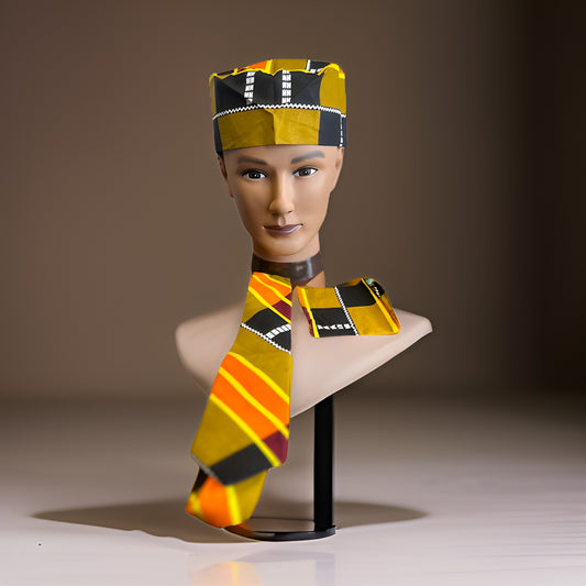 African Kente Print Style #3 - 3pc Necktie Set - Premium African Accessories from MAGOS - Just $22! Shop this and more African Accessories now 