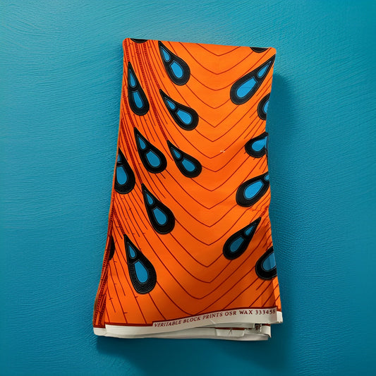 African Orange Print Ankara Fabric 6yrds - Premium African Fabric from MAGOS - Just $30! Shop this and more African Fabric now 