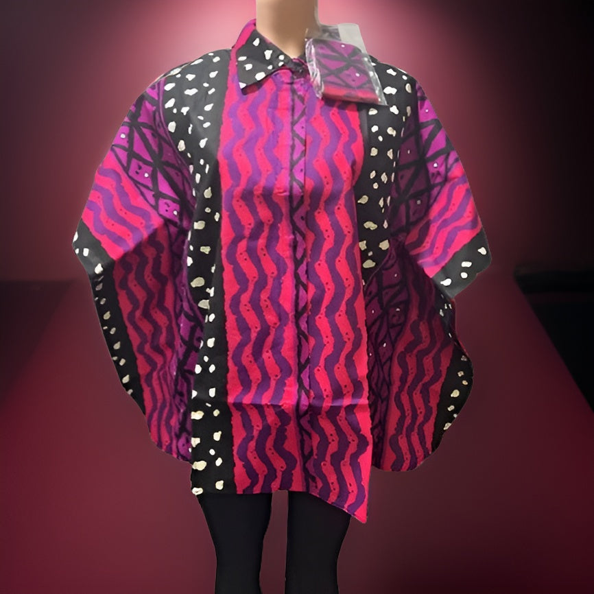 African Print Button Down Short Kaftan - Premium African Apparel from MAGOS - Just $45! Shop this and more African Apparel now 