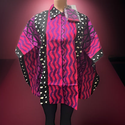 African Print Button Down Short Kaftan - Premium African Apparel from MAGOS - Just $45! Shop this and more African Apparel now 