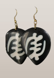 African Symbol Bone Black & White Earrings - Premium Jewelry from MAGOS - Just $8.99! Shop this and more Jewelry now 