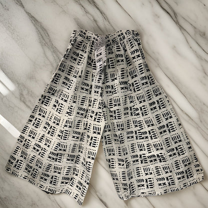 African White/Black Print Palazzo Pants - Premium African Apparel from MAGOS - Just $54! Shop this and more African Apparel now 