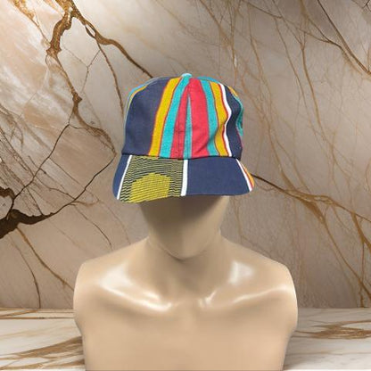 African Blue Kente Print Baseball Cap - MAGOS