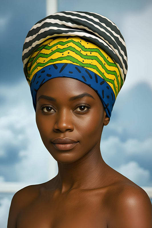 African Bold Multi-Color Print Headwrap