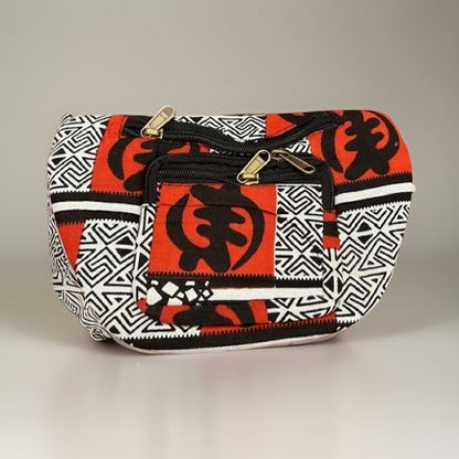 Women’s Orange, Black, and White African Print 3-Piece Pants Set