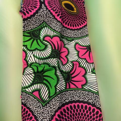 African Print Pink/Green Floral Headwrap - MAGOS