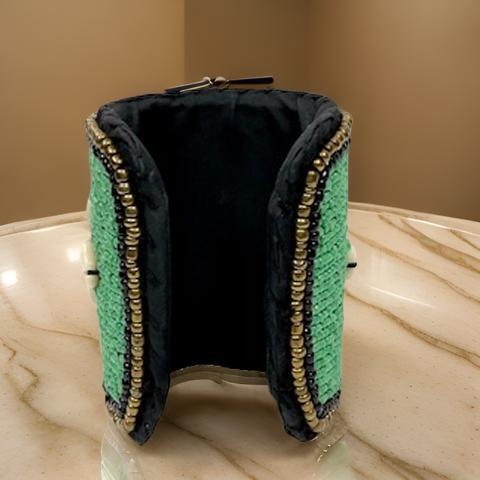 African Style Green Cuff Beaded Bracelet - MAGOS