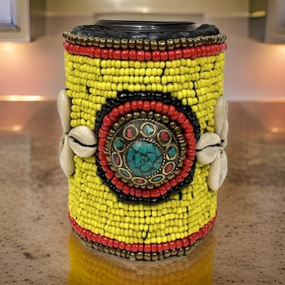 African Style Yellow Cuff Beaded Bracelet - MAGOS