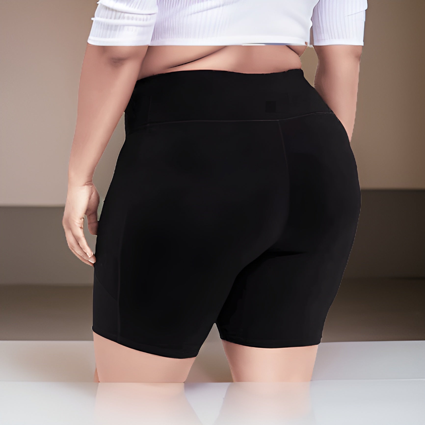 Black Plus Size Short Leggings (XL) - Premium Other Fashions from MAGOS - Just $8! Shop this and more Other Fashions now 