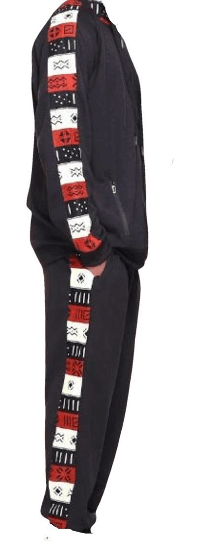 Black African Print Jogger Track Suit (Medium)