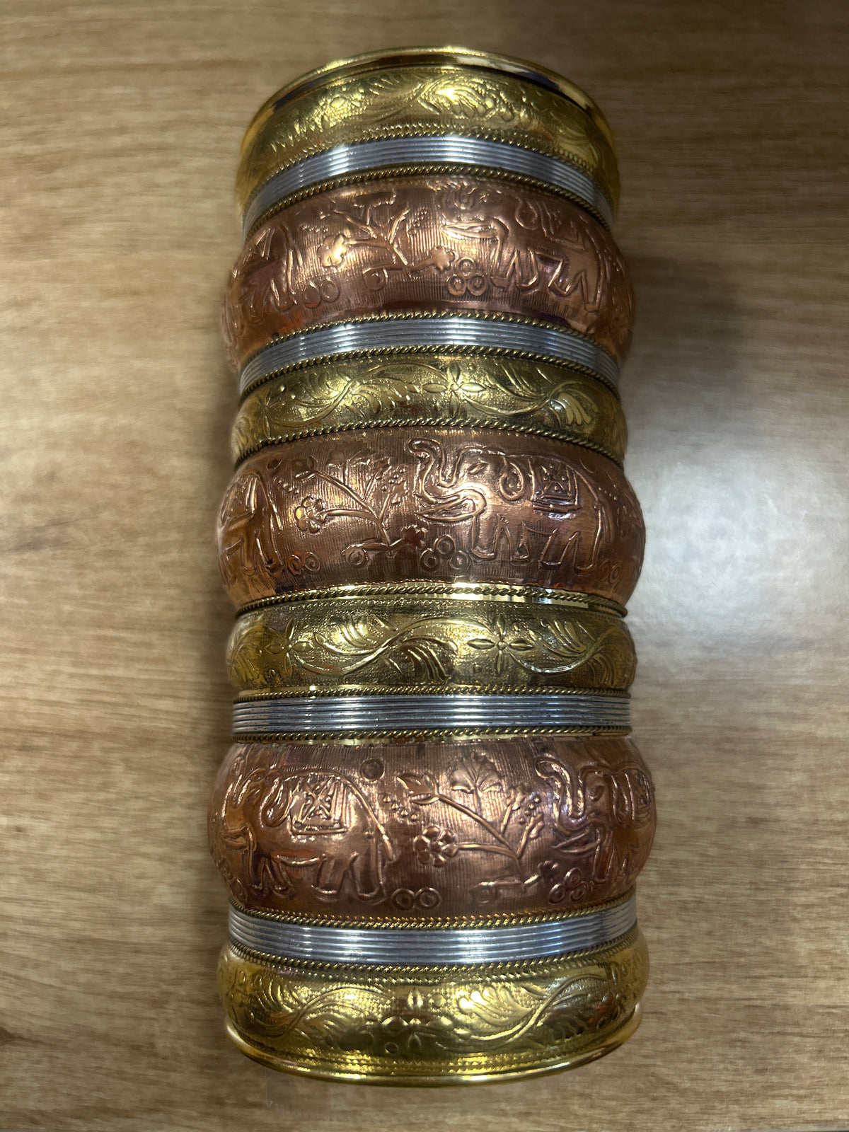 6'African Brass Cuff Bracelet