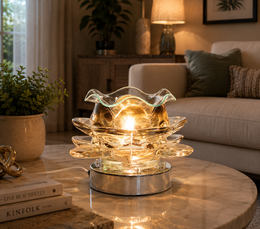 Brown Rose Oil Burner Touch Control Lamp