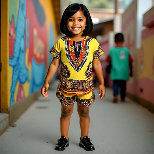 Children's African Dashiki Short Set