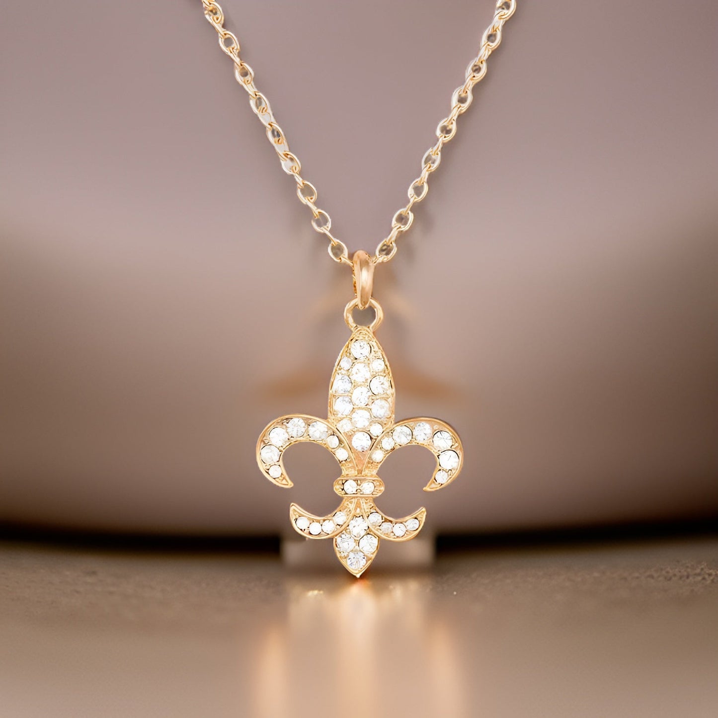 Crystal Fleur De Lis Pendant Necklace - Premium Fashion Jewelry from MAGOS - Just $12! Shop this and more Fashion Jewelry now 