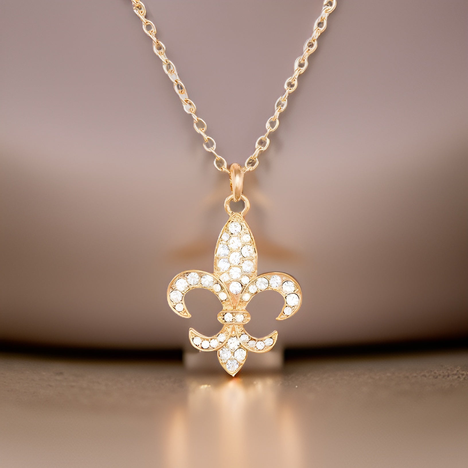 Crystal Fleur De Lis Pendant Necklace - Premium Fashion Jewelry from MAGOS - Just $12! Shop this and more Fashion Jewelry now 