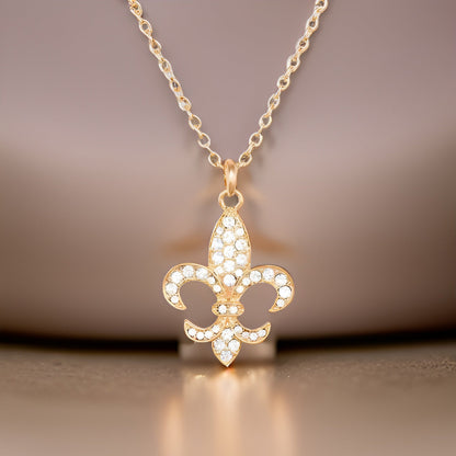 Crystal Fleur De Lis Pendant Necklace - Premium Fashion Jewelry from MAGOS - Just $12! Shop this and more Fashion Jewelry now 