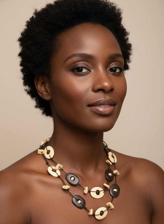 Black and Ivory Single Statement Necklace