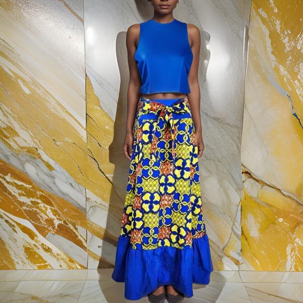 Long African Print Dashiki Skirt