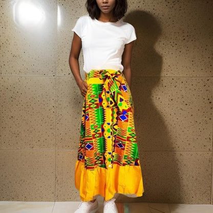 Long African Print Dashiki Skirt