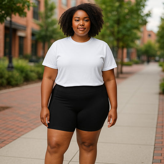 Black Plus Size Short Leggings (XL)