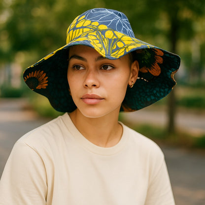 African Print Reversible Sun Hat