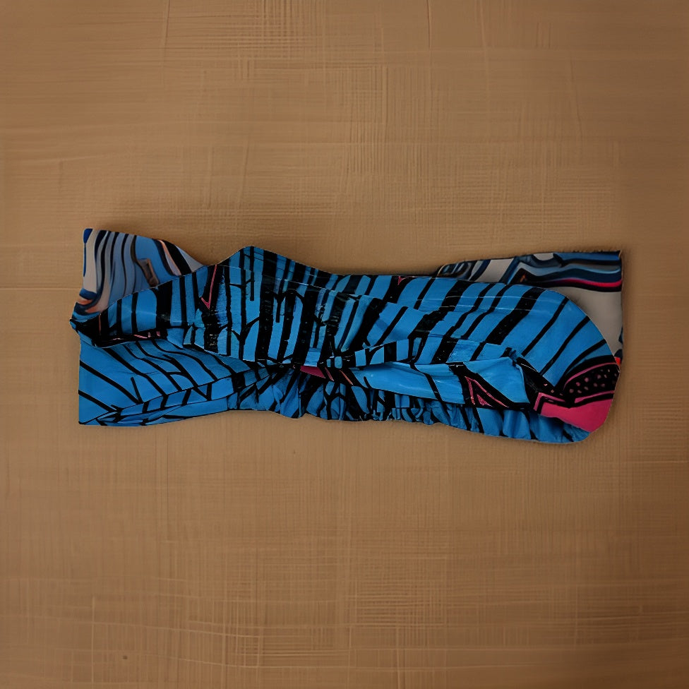 Girls African Ankara Fabric Print Knotted Headband Hairband O.O.A. Tradings Distribution