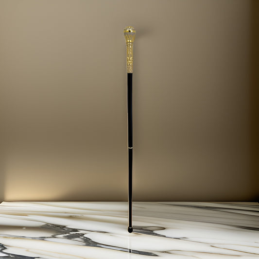 Golden Luxury Round Walking Stick Cane - Premium African Accessories from MAGOS - Just $39.99! Shop this and more African Accessories now 